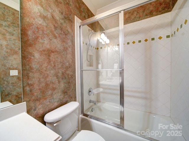 200 Waterby Way, Matthews, NC 28104 - full bathroom featuring shower / bath combination with glass door, toilet, and vanity