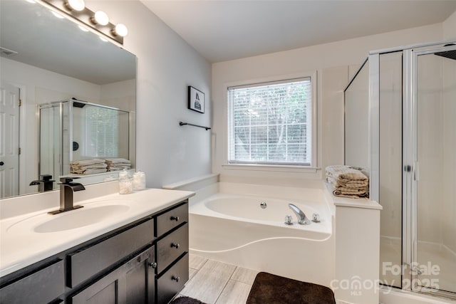 1140 Landsdown Dr, Salisbury, NC 28147 - bathroom with a stall shower, vanity, and a bath