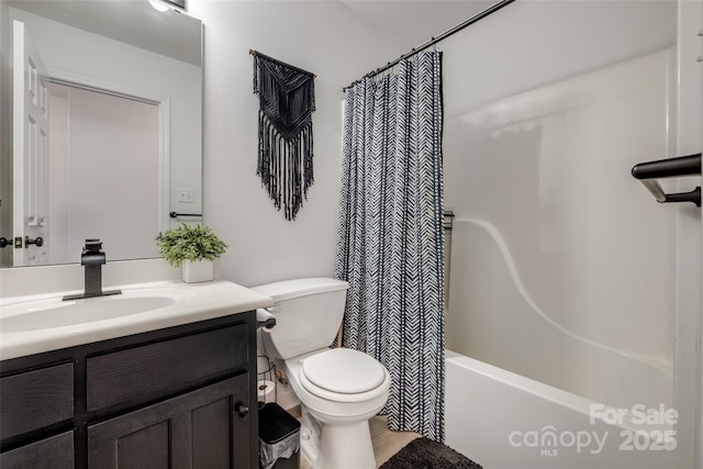 1140 Landsdown Dr, Salisbury, NC 28147 - full bath with toilet, vanity, and shower / bathtub combination with curtain