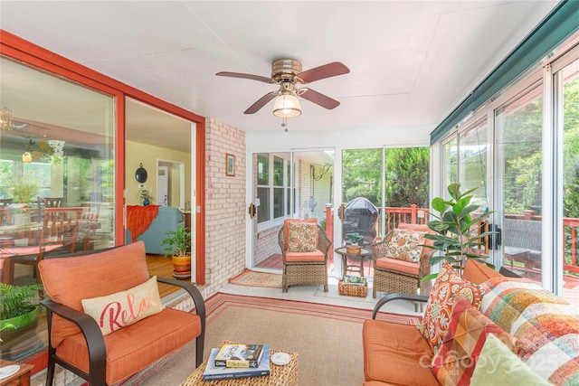 307 Tree Haven Blvd, Hendersonville, NC 28791 - sunroom / solarium featuring an outdoor living space and a ceiling fan