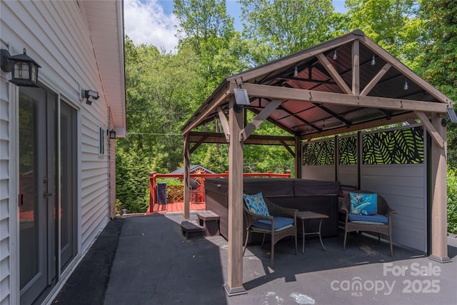 307 Tree Haven Blvd, Hendersonville, NC 28791 - view of patio with a hot tub and a gazebo