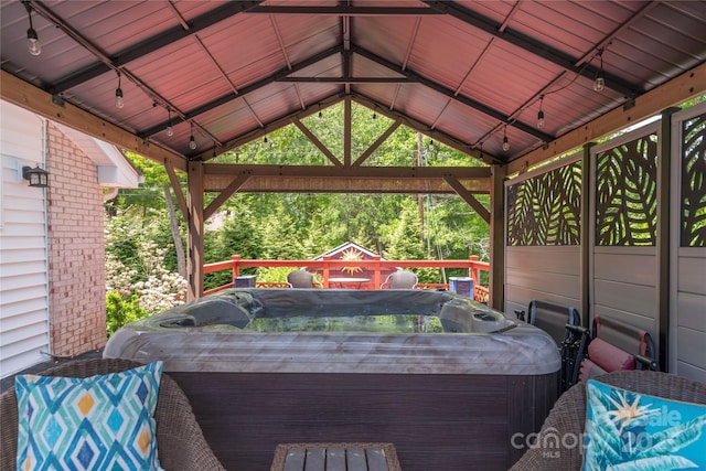 307 Tree Haven Blvd, Hendersonville, NC 28791 - wooden terrace with a hot tub and a gazebo