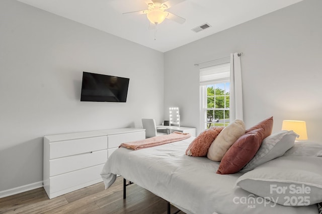 3820 Leela Palace Way, Fort Mill, SC 29708 - bedroom with wood finished floors, baseboards, and ceiling fan