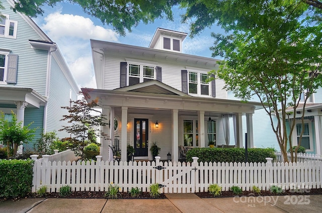 330 Horton Grove Rd, Fort Mill, SC 29715 - view of front facade featuring a porch and a fenced front yard