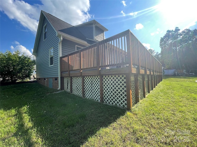 517 Grassy Creek Run, Chester, SC 29706 - back of house with a wooden deck, a yard, and crawl space