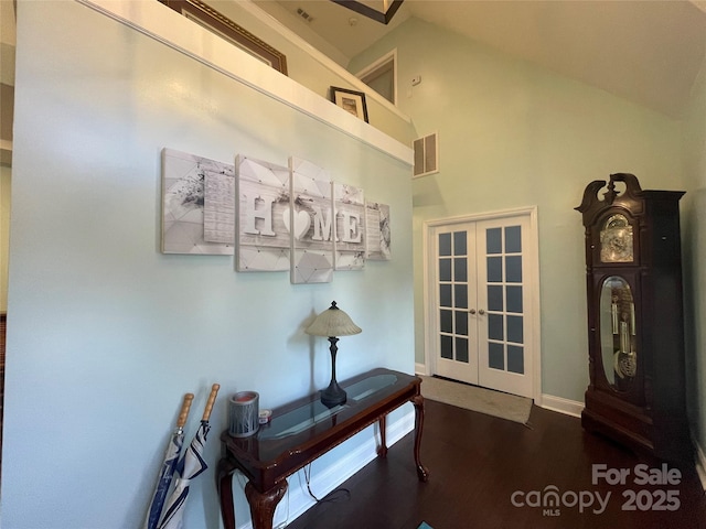 517 Grassy Creek Run, Chester, SC 29706 - detailed view of french doors, wood finished floors, and baseboards