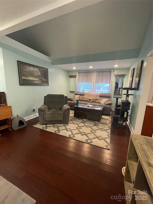 517 Grassy Creek Run, Chester, SC 29706 - living area with hardwood / wood-style floors, baseboards, and recessed lighting