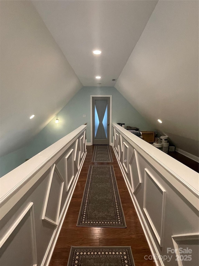 517 Grassy Creek Run, Chester, SC 29706 - additional living space featuring dark wood-style flooring, lofted ceiling, and recessed lighting