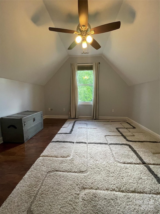 517 Grassy Creek Run, Chester, SC 29706 - additional living space featuring baseboards, ceiling fan, wood finished floors, and lofted ceiling