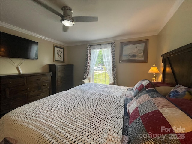 517 Grassy Creek Run, Chester, SC 29706 - bedroom with crown molding and a ceiling fan