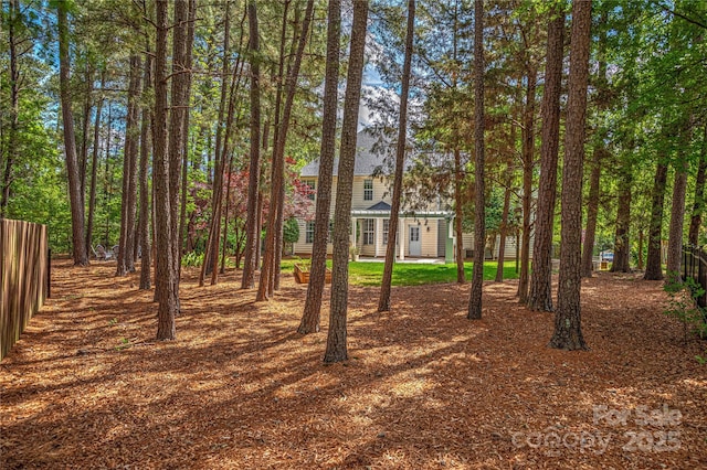 view of yard with fence