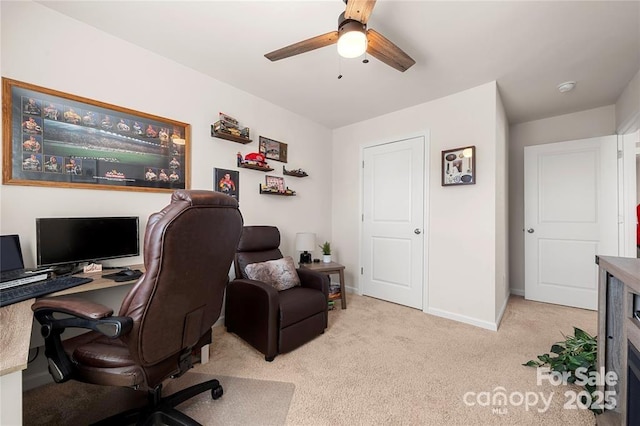 446 Misty Law Ln, Clover, SC 29710 - home office with light colored carpet and a ceiling fan
