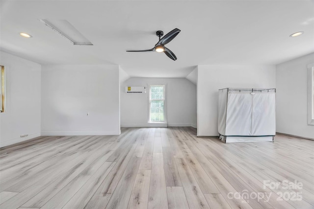 5262 Mckenzie Trl, Conover, NC 28613 - unfurnished living room with light wood finished floors, a ceiling fan, recessed lighting, attic access, and baseboards