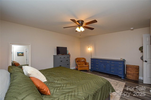 8024 Eagle St, Mount Pleasant, NC 28124 - bedroom with dark wood-type flooring and ceiling fan
