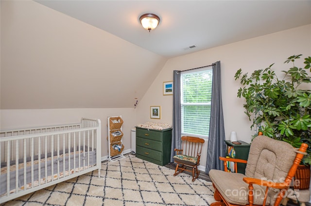 8024 Eagle St, Mount Pleasant, NC 28124 - bedroom with vaulted ceiling, baseboards, and a nursery area