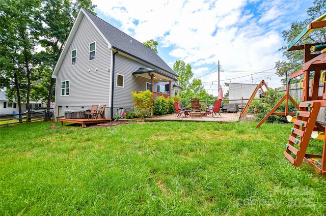 8024 Eagle St, Mount Pleasant, NC 28124 - view of yard featuring a wooden deck and a playground