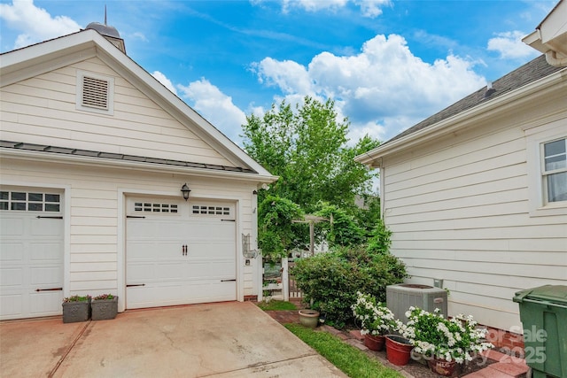 garage featuring central air condition unit