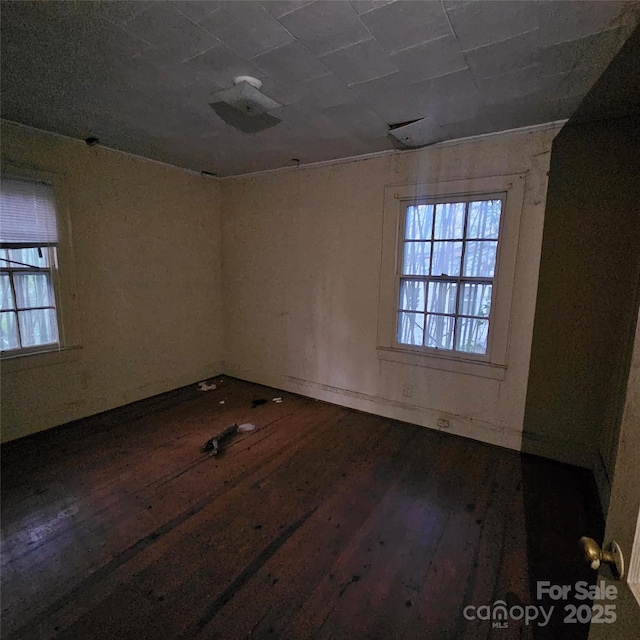 unfurnished room featuring dark wood finished floors