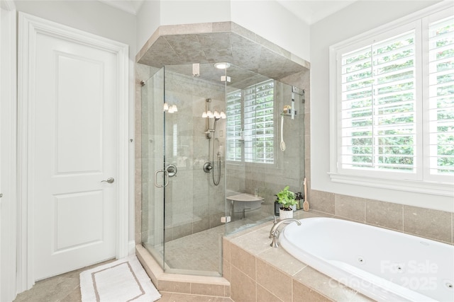 6831 Conservatory Ln, Charlotte, NC 28210 - bathroom with a tub with jets and a shower stall