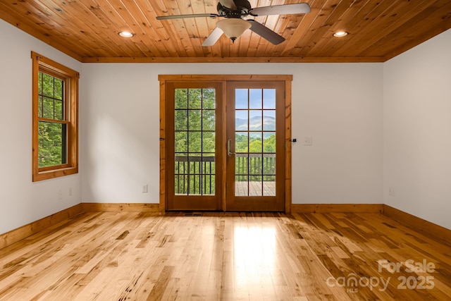 110 Mailon King Rd, Leicester, NC 28748 - entryway with wood ceiling, recessed lighting, plenty of natural light, hardwood / wood-style floors, and baseboards