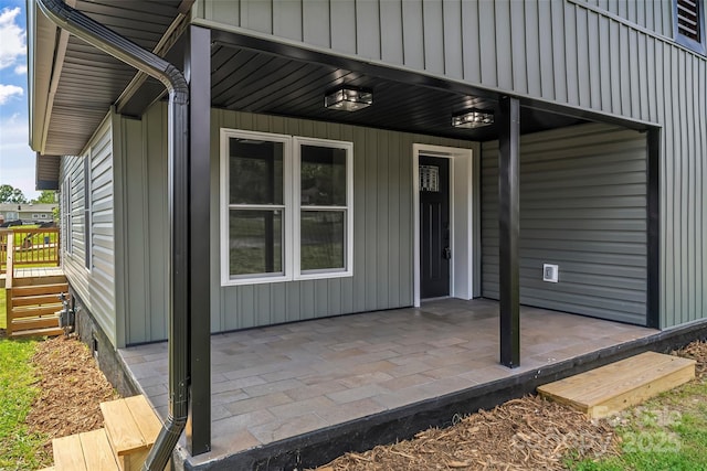 800 Hoyle St SW, Valdese, NC 28690 - doorway to property with board and batten siding