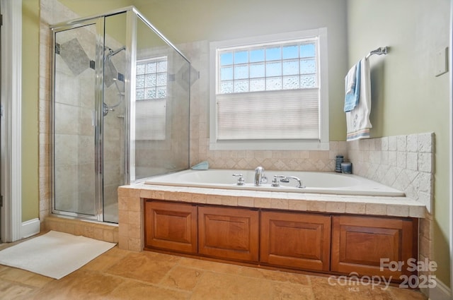 129 Daniel Efird Dr, Mount Holly, NC 28120 - full bathroom with a stall shower and a garden tub