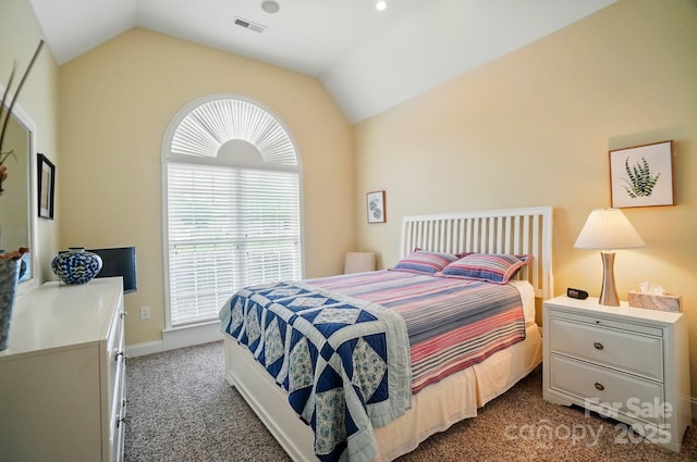 129 Daniel Efird Dr, Mount Holly, NC 28120 - bedroom featuring lofted ceiling, carpet, and baseboards