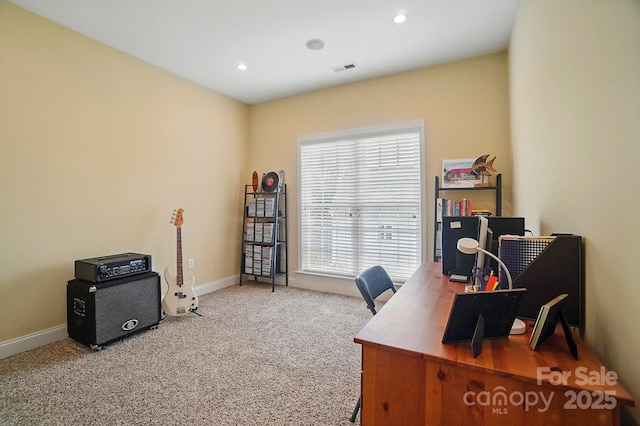 129 Daniel Efird Dr, Mount Holly, NC 28120 - office space featuring baseboards, carpet flooring, and recessed lighting
