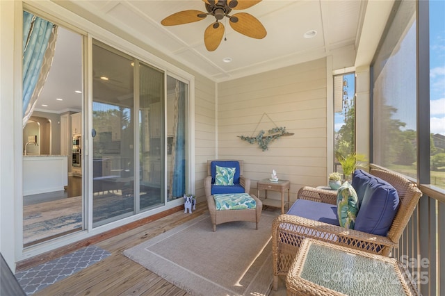 11333 Preservation Ln, Charlotte, NC 28278 - sunroom with a ceiling fan