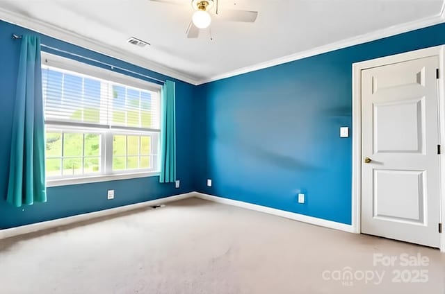 4619 Glasgow Ct, Gastonia, NC 28056 - empty room with crown molding and a ceiling fan