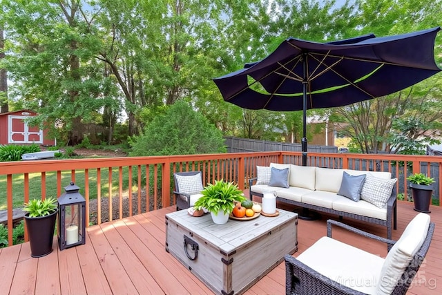 4619 Glasgow Ct, Gastonia, NC 28056 - wooden terrace featuring an outdoor living space and a shed