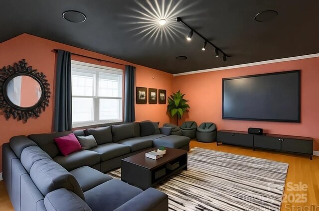 4619 Glasgow Ct, Gastonia, NC 28056 - cinema with rail lighting and wood finished floors