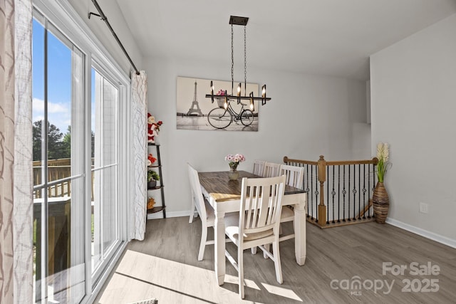 2665 Grantham Place Dr, Fort Mill, SC 29715 - dining room featuring plenty of natural light, a chandelier, and wood finished floors