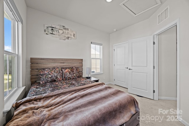 2665 Grantham Place Dr, Fort Mill, SC 29715 - bedroom featuring attic access and light colored carpet