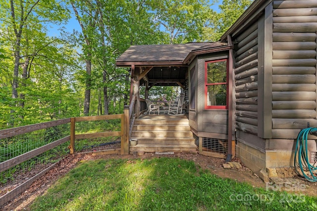 214 Hubert Mccall Rd, Balsam Grove, NC 28708 - view of wooden deck