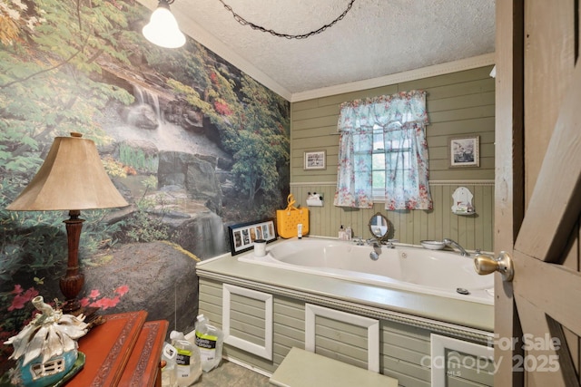 214 Hubert Mccall Rd, Balsam Grove, NC 28708 - bathroom with a textured ceiling and a bath
