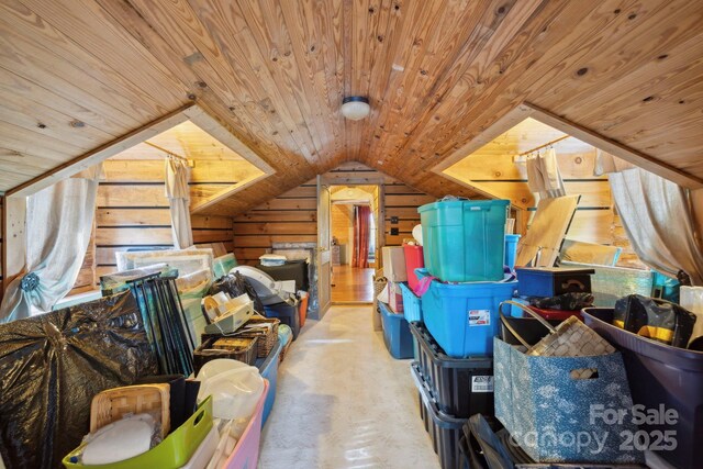 214 Hubert Mccall Rd, Balsam Grove, NC 28708 - bonus room featuring wooden ceiling, vaulted ceiling, and wood walls