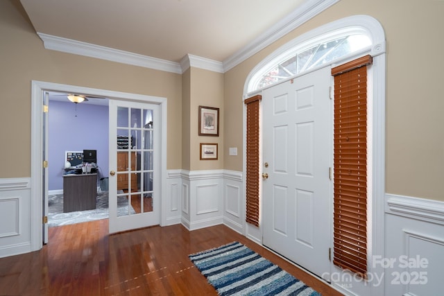 201 Vanderbilt Blvd, Locust, NC 28097 - foyer featuring wood finished floors, wainscoting, and ornamental molding