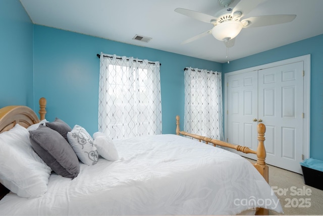 201 Vanderbilt Blvd, Locust, NC 28097 - bedroom featuring carpet, ceiling fan, and a closet