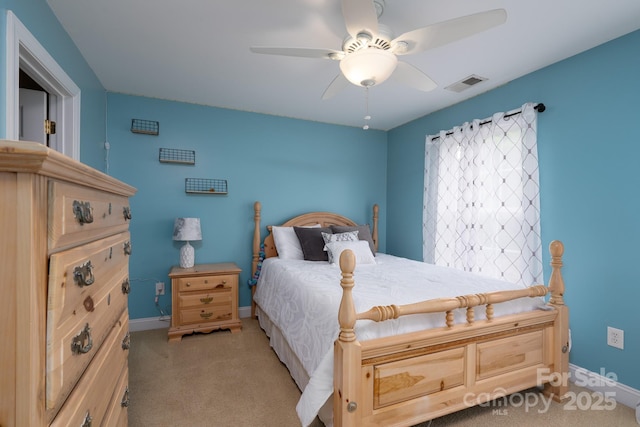 201 Vanderbilt Blvd, Locust, NC 28097 - bedroom with light colored carpet, baseboards, and a ceiling fan