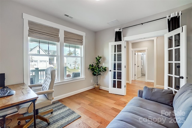 4116 Spring Cove Way, Belmont, NC 28012 - office space with french doors, light wood-style floors, and baseboards