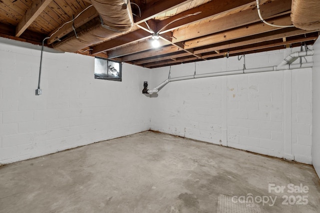 24501 Canton Rd, Albemarle, NC 28001 - unfinished basement with concrete block wall