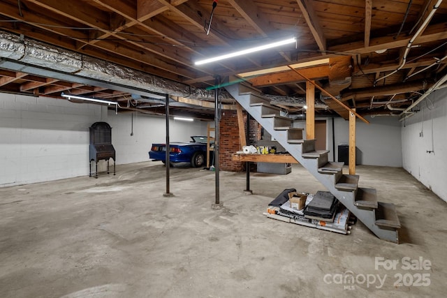 24501 Canton Rd, Albemarle, NC 28001 - unfinished basement with stairway