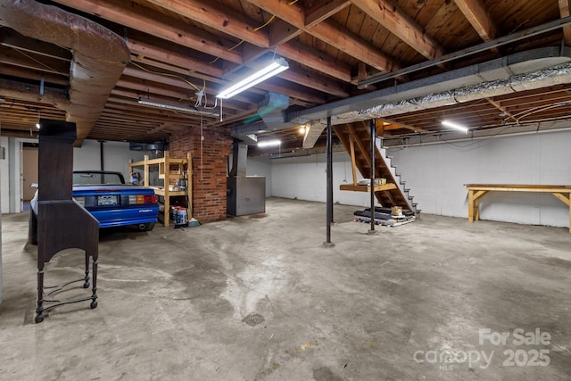 24501 Canton Rd, Albemarle, NC 28001 - unfinished basement featuring stairway
