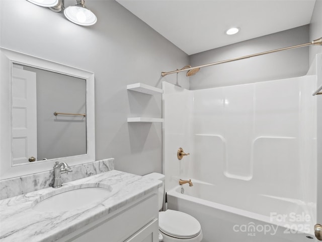 155 Pebble Ridge Rd, Spruce Pine, NC 28777 - bathroom featuring vanity, bathtub / shower combination, and toilet
