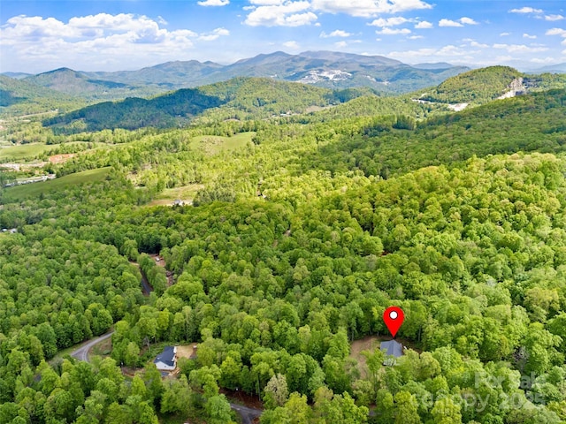 155 Pebble Ridge Rd, Spruce Pine, NC 28777 - drone / aerial view of a forest and a mountain backdrop