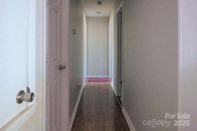 305 Ridge Manor Dr, Raeford Township, NC 28376 - hallway with dark wood-style floors and baseboards