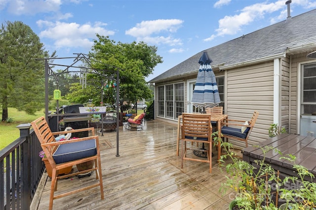2906 Chapman Cir, Rock Hill, SC 29732 - wooden terrace with outdoor dining space