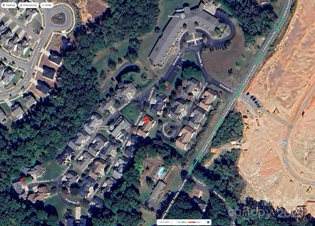 aerial map of property and surrounding area
