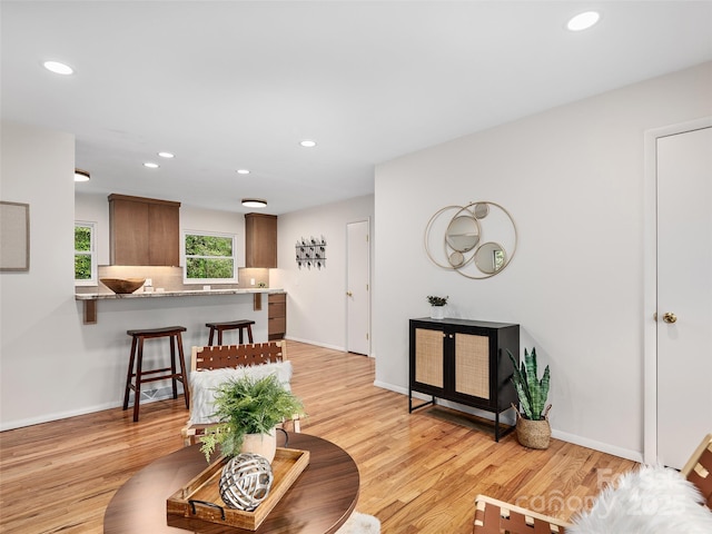 16 Emerson Poore Dr, Candler, NC 28715 - living area with recessed lighting, light wood finished floors, and baseboards